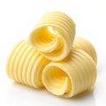 Fresh butter curl isolated on white background Royalty Free Stock Photo
