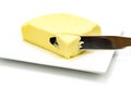 Fresh butter and knife Royalty Free Stock Photo