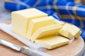 Fresh butter on the wooden table Royalty Free Stock Photo