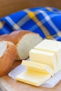 Fresh butter on the wooden table Royalty Free Stock Photo