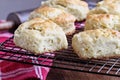 Fresh Buttermilk Southern Biscuits Cooling on Cooling Rack