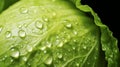 fresh cabbage cut half and water drop with full frame. Generative AI Royalty Free Stock Photo