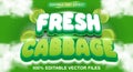 Fresh Cabbage 3d editable text effect Template Royalty Free Stock Photo
