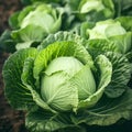 Fresh cabbage from farm field. AI Generative Royalty Free Stock Photo