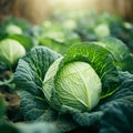 Fresh cabbage from farm field. AI Generative Royalty Free Stock Photo