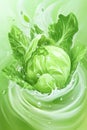 Fresh Cabbage Splash Royalty Free Stock Photo