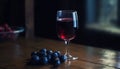 Fresh cabernet sauvignon grape in wineglass, luxury still life celebration generated by AI