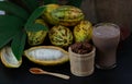 Fresh cacao fruit with cocoa crunch Products Production from cacao