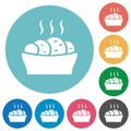 Fresh cake flat round icons