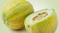 Fresh canary melon isolated on a white background Royalty Free Stock Photo