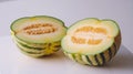 Fresh canary melon isolated on a white background Royalty Free Stock Photo