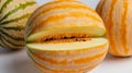 Fresh canary melon isolated on a white background Royalty Free Stock Photo