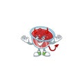 Fresh canberries sauce with devil cartoon character. Royalty Free Stock Photo