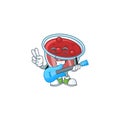 Fresh canberries sauce with guitar cartoon character. Royalty Free Stock Photo
