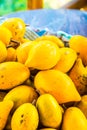 Fresh canistel fruits on stall Royalty Free Stock Photo