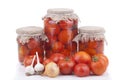 Fresh and canned tomatoes. Royalty Free Stock Photo