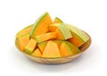 Fresh Cantaloupe Slices Overhead View Royalty Free Stock Photo