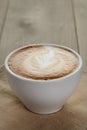 Fresh cappuccino cup with simple latte art