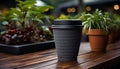 Fresh cappuccino on wooden table in modern coffee shop generated by AI Royalty Free Stock Photo