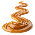 Fresh caramel sauce wave isolated on white background Royalty Free Stock Photo