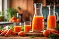 Fresh carrot juice kitchen drink ripe detox tasty detox superfood product breakfast refreshing delicious concept vintage