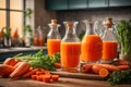 Fresh carrot juice kitchen drink vegan detox tasty raw vegetarian product breakfast refreshing delicious concept vintage