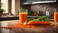 Fresh carrot juice kitchen drink natural product breakfast refreshing delicious