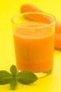 Fresh carrot juice and mint Royalty Free Stock Photo