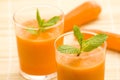 Fresh carrot juice and mint Royalty Free Stock Photo