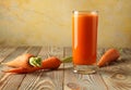 Fresh carrot juice from young carrots. Royalty Free Stock Photo