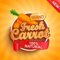 Fresh carrot logo, label or sticker.