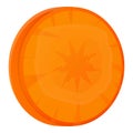 Fresh carrot slice icon, cartoon style Royalty Free Stock Photo