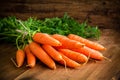 Fresh carrots bunch on wood