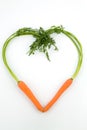 Fresh carrots in a heart shape Royalty Free Stock Photo
