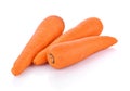 Fresh carrots isolated on white background.