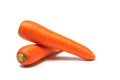 Fresh carrots isolated on white background. Close up of Carrots Royalty Free Stock Photo