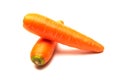 Fresh carrots isolated on white background. Close up of Carrots Royalty Free Stock Photo