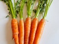 Fresh carrots root orange and green leaves healthy vegetables vegan diet food Royalty Free Stock Photo