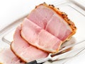 Fresh carved Honey Roast Ham Royalty Free Stock Photo