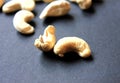 Fresh cashew nuts closeup on black background Royalty Free Stock Photo