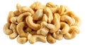 Fresh Cashew Nuts Heap on White Background for Culinary Designs Royalty Free Stock Photo
