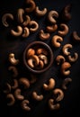 Fresh Cashew Nuts Seamless Background for Food Packaging and Marketing.