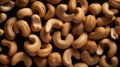 Fresh Cashew Nuts on Seamless Background