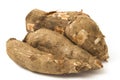 Fresh Cassava root isolated on a white Royalty Free Stock Photo