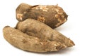 Fresh Cassava root isolated on a white Royalty Free Stock Photo