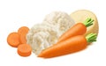 Fresh cauliflower, carrot and potato isolated on white background Royalty Free Stock Photo