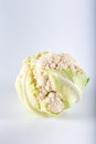 Fresh cauliflower isolated on white background. Close up. Royalty Free Stock Photo