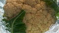 Fresh cauliflower splashing liquid surface closeup. Healthy organic vegetable Royalty Free Stock Photo