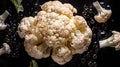 Fresh Cauliflower, Veggies Galore, Top-Down Mockup of Fresh Vegetable Selection - Generative AI