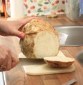 Fresh Celeriac Beeing Cut Royalty Free Stock Photo